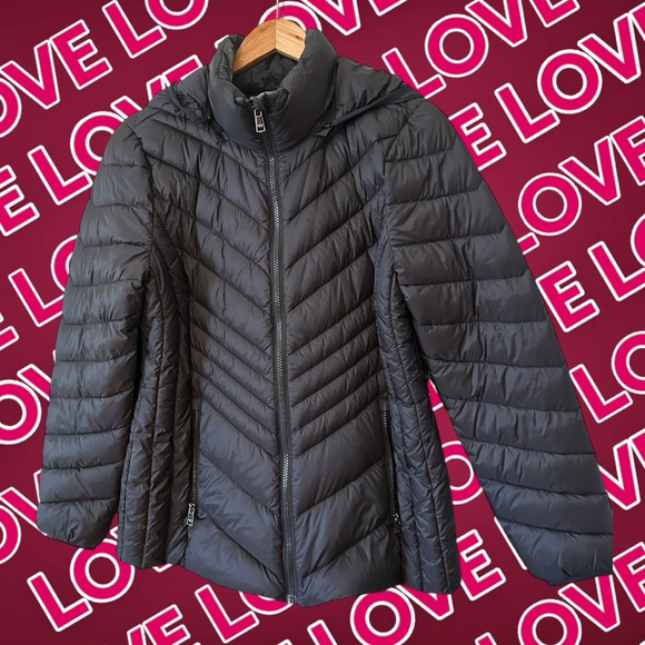 London Fog Black Puffer Jacket Size Medium - Picture 1 of 6